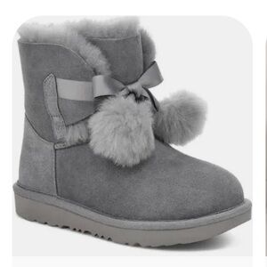 UGG Soft Gray Faux Fur Boots